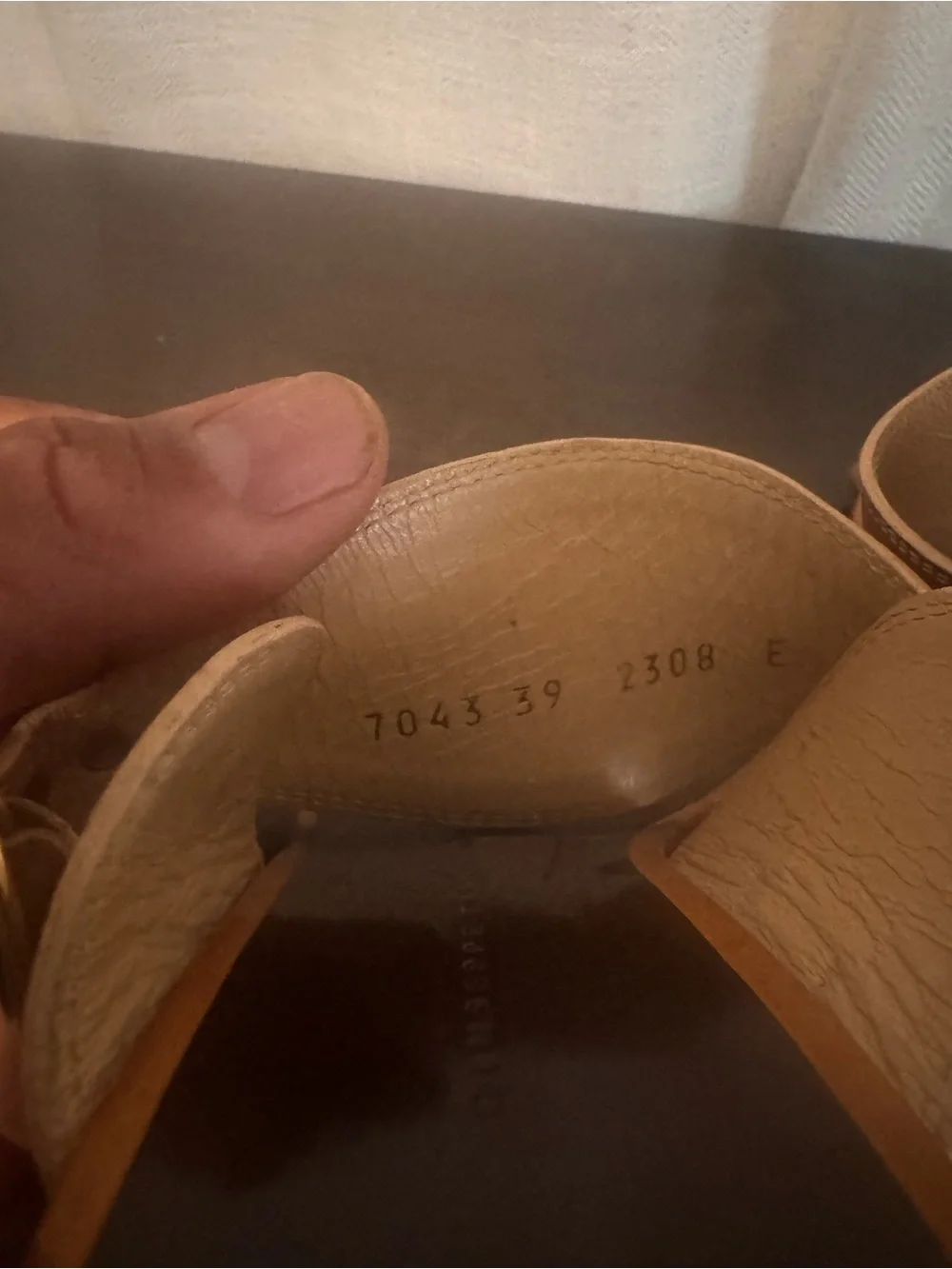 Giuseppe Zanotti Tan Leather Toe-Loop Slide Heels